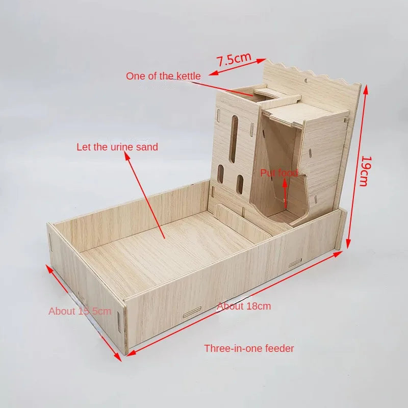 Hamster Solid Wood Small House Villa Nest Golden Bear Hiding House Supplies Toys Landscape Ornaments Rutin Chicken Hedgehog Nest