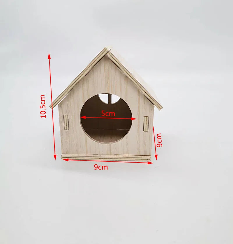 Hamster Solid Wood Small House Villa Nest Golden Bear Hiding House Supplies Toys Landscape Ornaments Rutin Chicken Hedgehog Nest